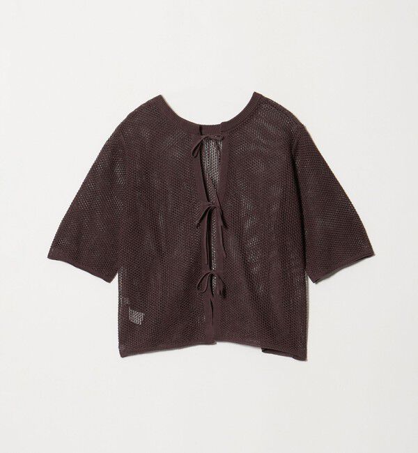 UNITED ARROWS green label relaxing「メッシュ クルーネック リボン ショートスリーブ ニット」|ニット・セーター|