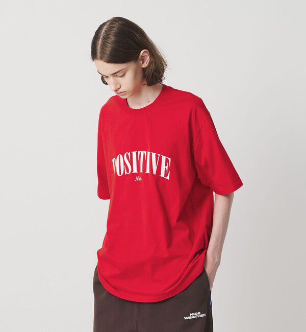 NICE WEATHER「＜NICE WEATHER＞POSITIVE ショートスリーブ Tシャツ」|Tシャツ・カットソー|