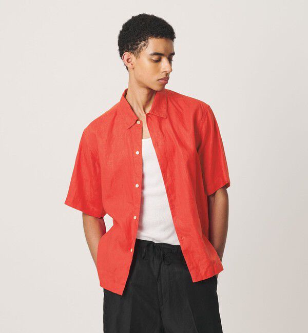 BEAUTY&YOUTH UNITED ARROWS「HI-LINE シュリンク リネン ハーフ スリーブ シャツ」|シャツ・ブラウス|