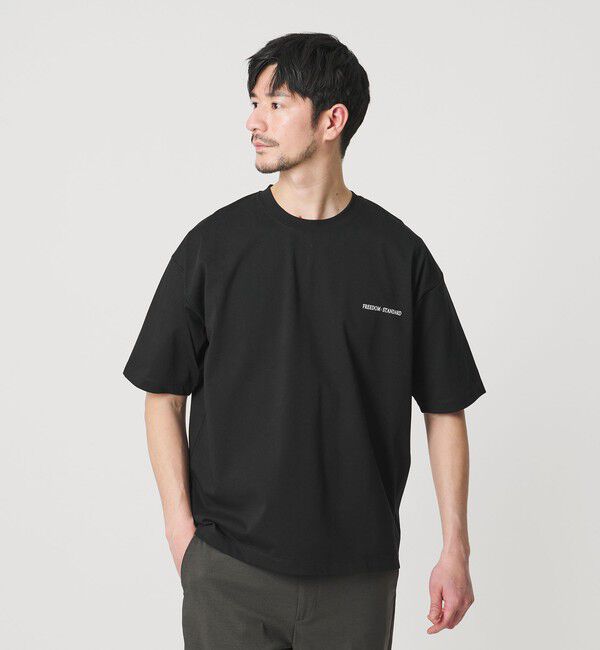 BEAUTY&YOUTH UNITED ARROWS「【WEB限定 WARDROBE SMART】リラックステーパード クール Tシャツ【抗菌防臭・接触冷感】」|Tシャツ・カットソー|BLACK