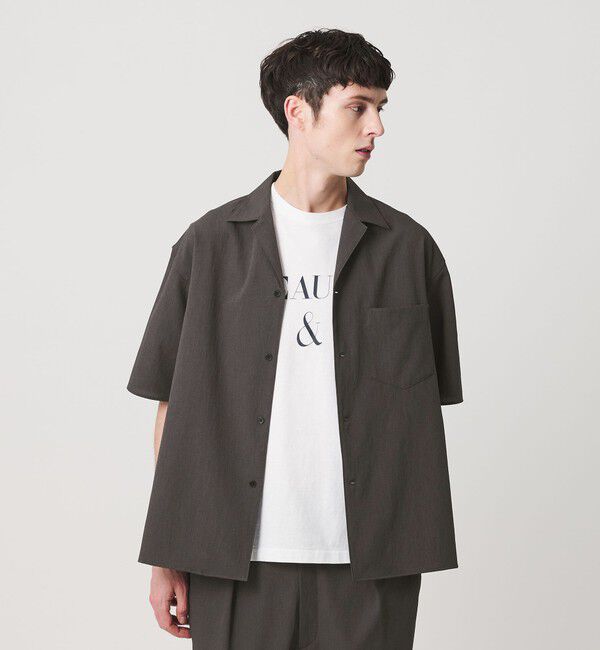BEAUTY&YOUTH UNITED ARROWS「KOMATSU PACK トロピカル オープンカラー シャツ GRANDE型 ストレッチ 吸水速乾 UVカット セットアップ対応」|シャツ・ブラウス|
