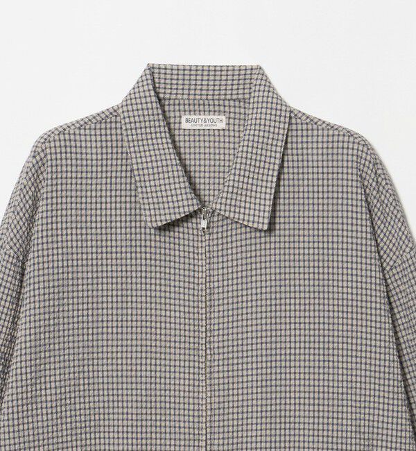 BEAUTY&YOUTH UNITED ARROWS「アーバン サッカー チェック ジップ シャツ」|シャツ・ブラウス|