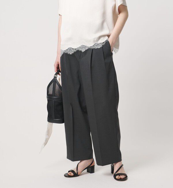 UNITED ARROWS「タック テーパード クロップド パンツ」|チノ|