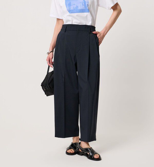UNITED ARROWS「タック テーパード クロップド パンツ」|チノ|