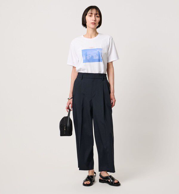 UNITED ARROWS「タック テーパード クロップド パンツ」|チノ|