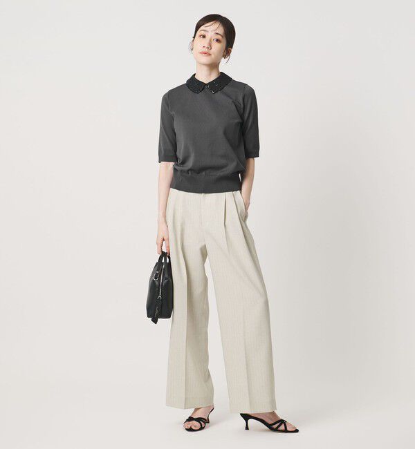 UNITED ARROWS「レディー フラワー ビジュー ニット」|ニット・セーター|