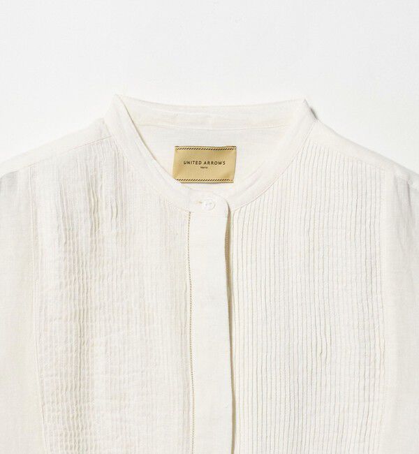 UNITED ARROWS「エンブロイダリー バンドカラー シャツ」|シャツ・ブラウス|