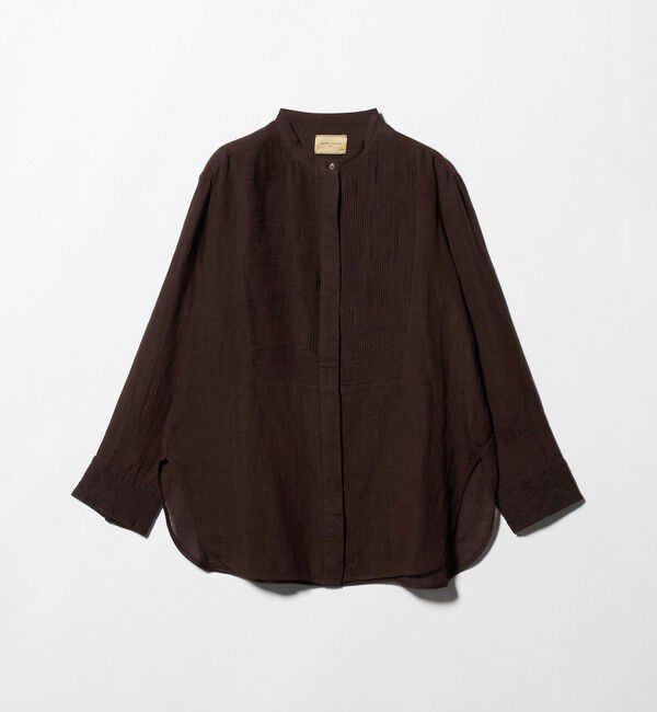UNITED ARROWS「エンブロイダリー バンドカラー シャツ」|シャツ・ブラウス|