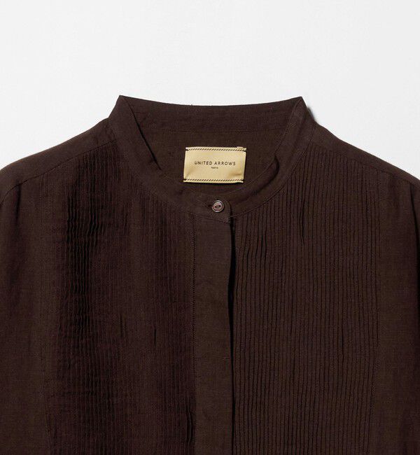UNITED ARROWS「エンブロイダリー バンドカラー シャツ」|シャツ・ブラウス|