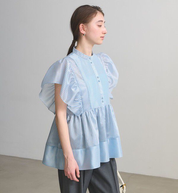 UNITED ARROWS「シルキー ギャザー フリルブラウス ‐ウォッシャブル‐」|シャツ・ブラウス|