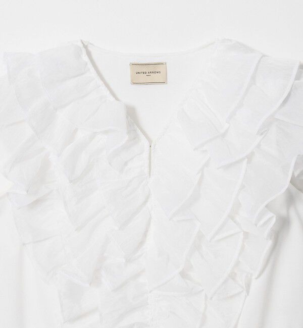 UNITED ARROWS「レディー フリル チュール カットソー ‐ウォッシャブル‐」|Tシャツ・カットソー|