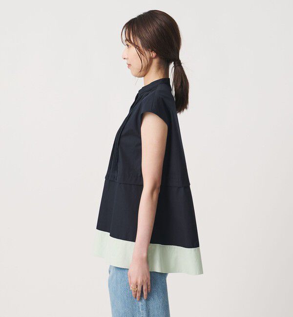 UNITED ARROWS「シルキー ピンタック フレンチスリーブ ブラウス ‐ウォッシャブル‐」|シャツ・ブラウス|