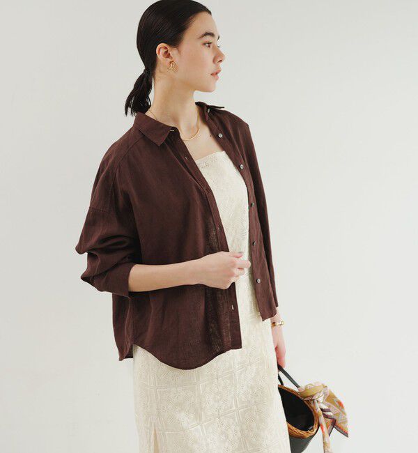 UNITED ARROWS green label relaxing「［size SHORTあり］リネンバランスシャツ」|シャツ・ブラウス|MD.BROWN