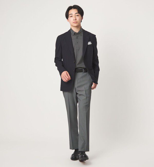 UNITED ARROWS green label relaxing「コットン ポリエステル ジャカード ナロー ボタンダウン ポロシャツ」|ポロシャツ|