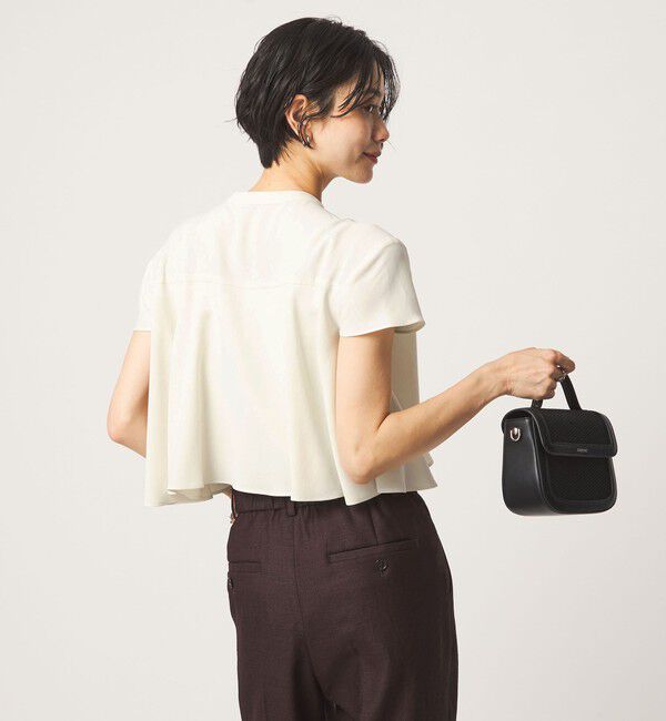 UNITED ARROWS green label relaxing「ジョーゼット  ヨークフレア ショートスリーブ ブラウス マシンウォッシャブル 接触冷感」|シャツ・ブラウス|