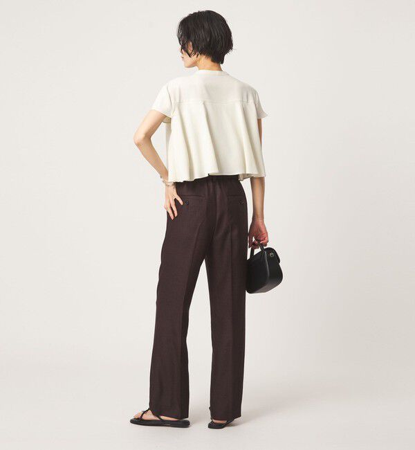 UNITED ARROWS green label relaxing「ジョーゼット  ヨークフレア ショートスリーブ ブラウス マシンウォッシャブル 接触冷感」|シャツ・ブラウス|