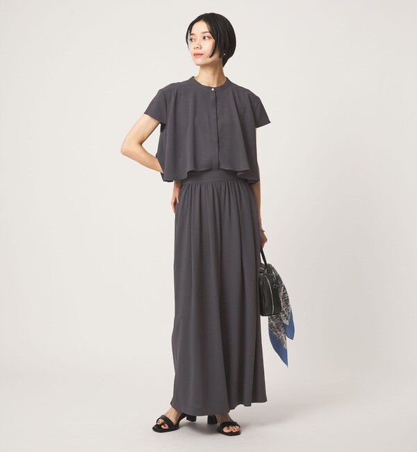 UNITED ARROWS green label relaxing「ジョーゼット  ヨークフレア ショートスリーブ ブラウス マシンウォッシャブル 接触冷感」|シャツ・ブラウス|