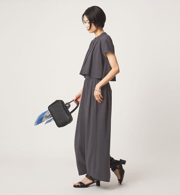 UNITED ARROWS green label relaxing「ジョーゼット  ヨークフレア ショートスリーブ ブラウス マシンウォッシャブル 接触冷感」|シャツ・ブラウス|