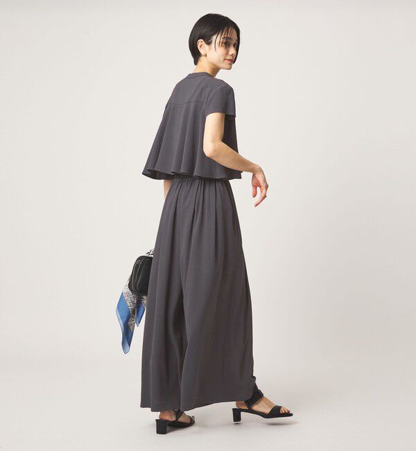 UNITED ARROWS green label relaxing「ジョーゼット  ヨークフレア ショートスリーブ ブラウス マシンウォッシャブル 接触冷感」|シャツ・ブラウス|