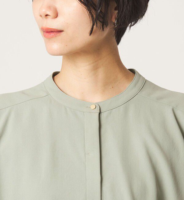 UNITED ARROWS green label relaxing「ジョーゼット  ヨークフレア ショートスリーブ ブラウス マシンウォッシャブル 接触冷感」|シャツ・ブラウス|