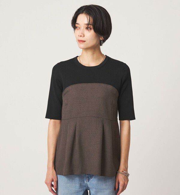 UNITED ARROWS green label relaxing「ネップツイル ドッキング プルオーバー ウォッシャブル」|シャツ・ブラウス|