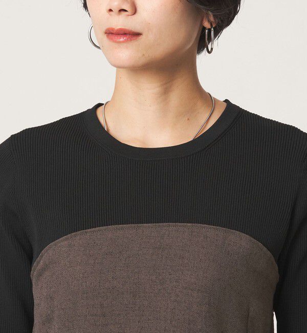 UNITED ARROWS green label relaxing「ネップツイル ドッキング プルオーバー ウォッシャブル」|シャツ・ブラウス|