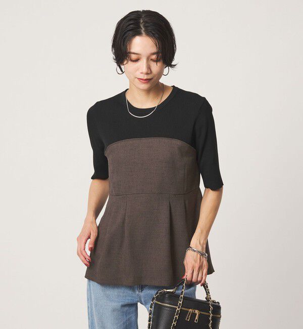 UNITED ARROWS green label relaxing「ネップツイル ドッキング プルオーバー ウォッシャブル」|シャツ・ブラウス|