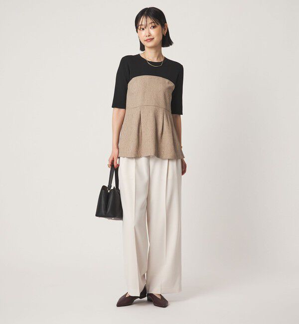 UNITED ARROWS green label relaxing「ネップツイル ドッキング プルオーバー ウォッシャブル」|シャツ・ブラウス|