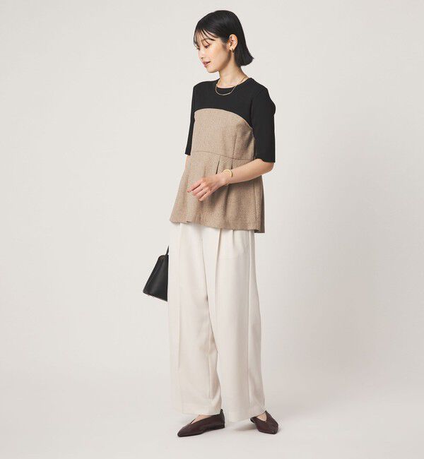 UNITED ARROWS green label relaxing「ネップツイル ドッキング プルオーバー ウォッシャブル」|シャツ・ブラウス|