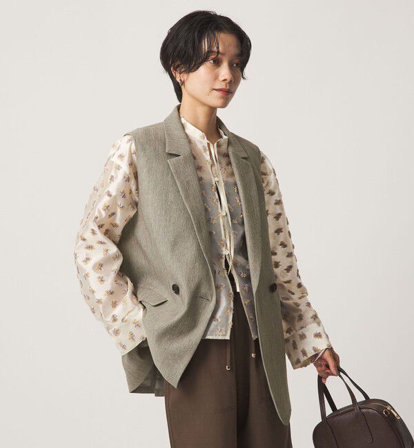 UNITED ARROWS green label relaxing「ツイードライク ジレ マシンウォッシャブル 帯電防止 」|ベスト・ジレ|
