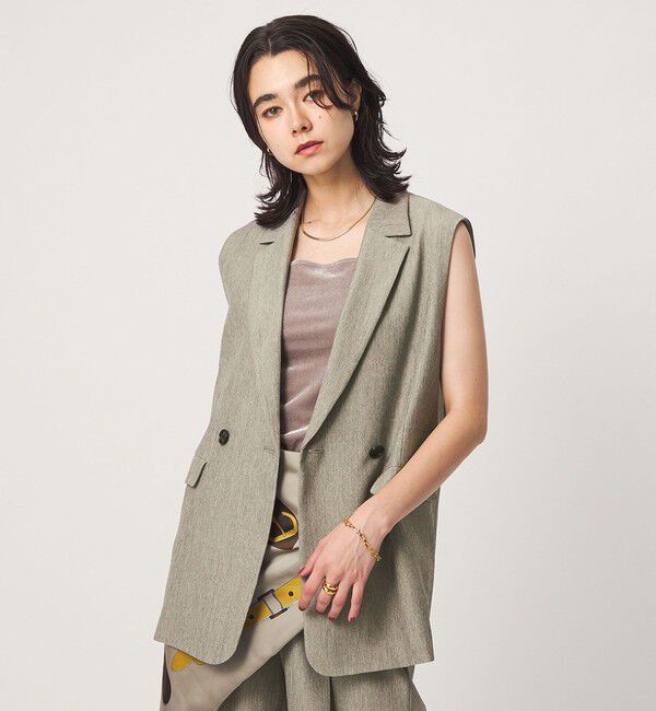 UNITED ARROWS green label relaxing「ツイードライク ジレ マシンウォッシャブル 帯電防止 」|ベスト・ジレ|