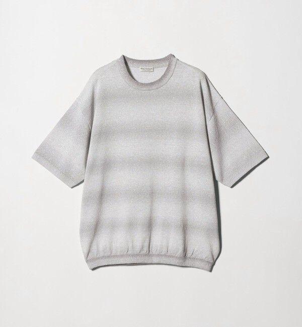 BEAUTY&YOUTH UNITED ARROWS「シアー オンブレ ボーダー クルーネック Tシャツ ウォッシャブル」|ニット・セーター|