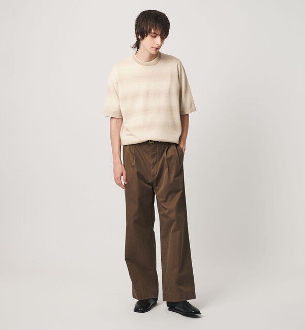 BEAUTY&YOUTH UNITED ARROWS「シアー オンブレ ボーダー クルーネック Tシャツ ウォッシャブル」|ニット・セーター|