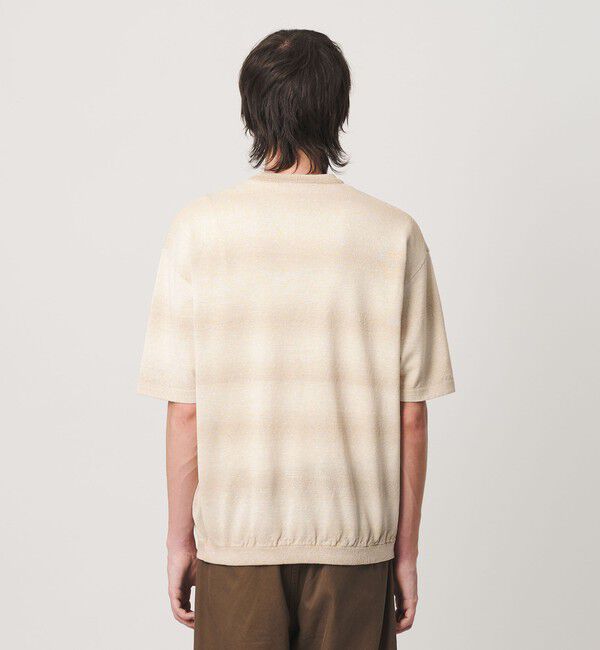 BEAUTY&YOUTH UNITED ARROWS「シアー オンブレ ボーダー クルーネック Tシャツ ウォッシャブル」|ニット・セーター|