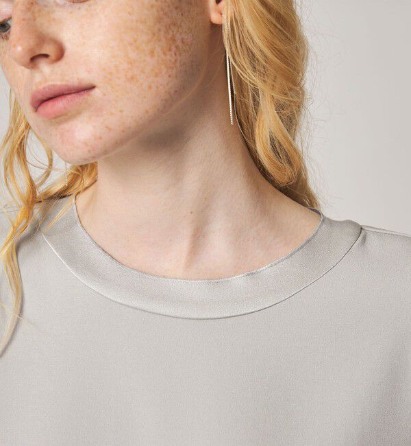 STEVEN ALAN「＜Steven Alan＞バックサテン ジョーゼット ショートスリーブ ブラウス」|シャツ・ブラウス|