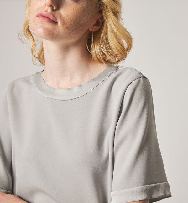 STEVEN ALAN「＜Steven Alan＞バックサテン ジョーゼット ショートスリーブ ブラウス」|シャツ・ブラウス|