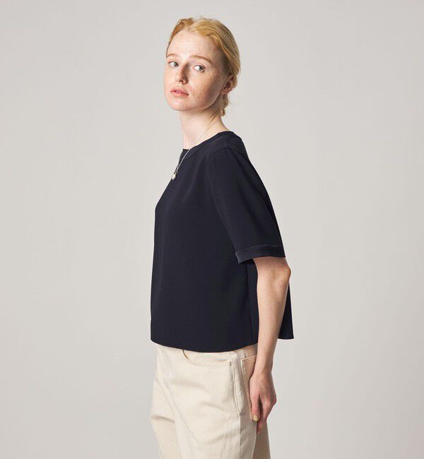STEVEN ALAN「＜Steven Alan＞バックサテン ジョーゼット ショートスリーブ ブラウス」|シャツ・ブラウス|