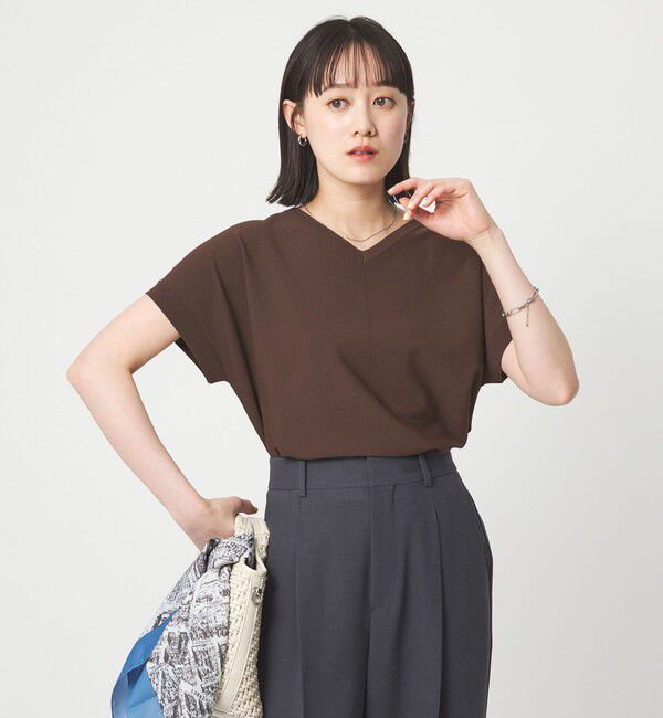 UNITED ARROWS green label relaxing「Vネック プルオーバー ニット ウォッシャブル 接触冷感 UVカット」|ニット・セーター|