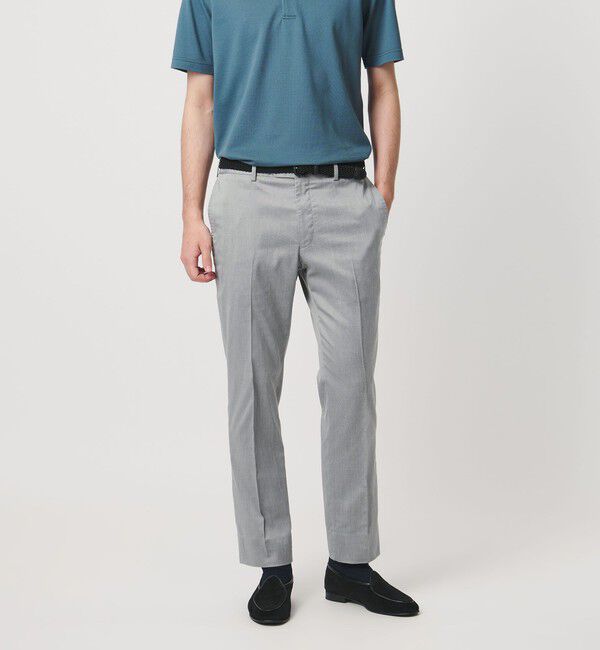 UNITED ARROWS「クールモーション ツイル サイドエクステンド ノープリーツ スラックス COMFORT EASY‐MODEL 接触冷感 吸水」|スラックス|MD.GRAY