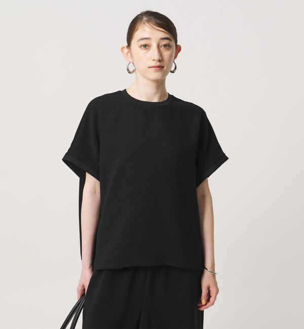 UNITED ARROWS「COMFY ドルマン ショートスリーブ ブラウス ‐防汚 UVカット ウォッシャブル‐」|シャツ・ブラウス|BLACK