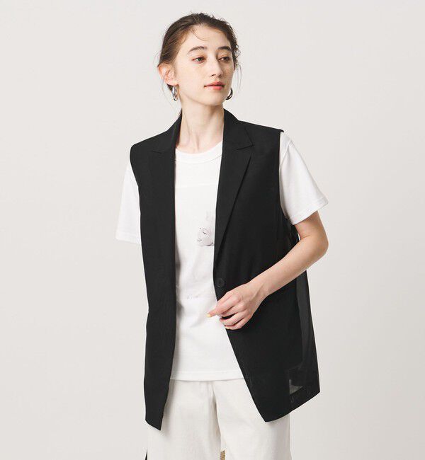 UNITED ARROWS「シアー ミドル ベスト ‐ウォッシャブル‐」|ベスト・ジレ|BLACK