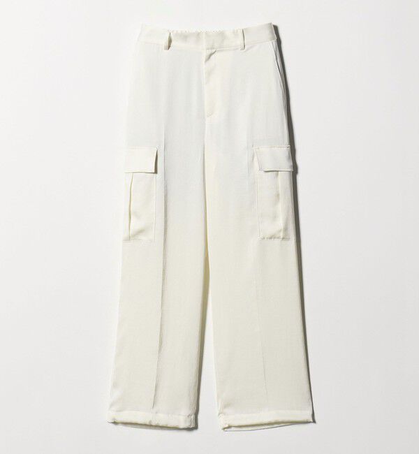 UNITED ARROWS「サテン クリーン ポケット パンツ OFF WHITE ‐ウォッシャブル‐」|カーゴ|