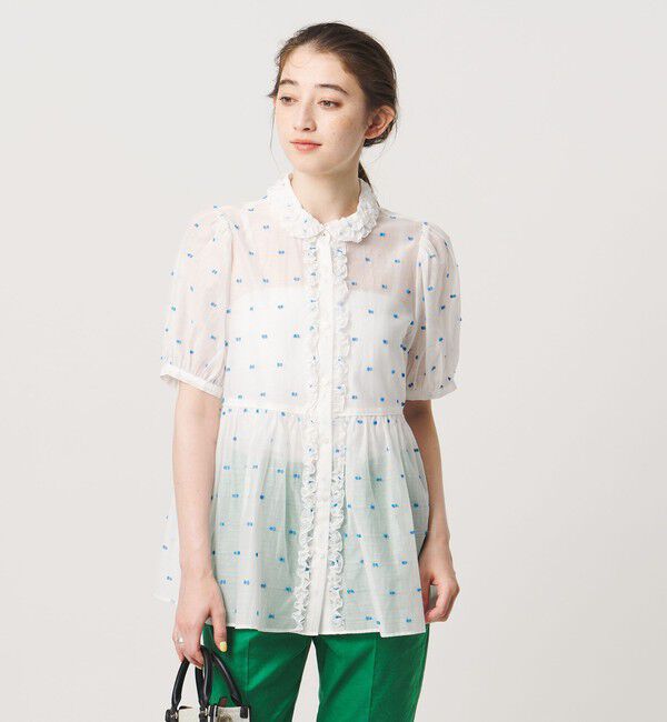 UNITED ARROWS「2トーン ドット ジャガード シャツ」|シャツ・ブラウス|OFF WHITE