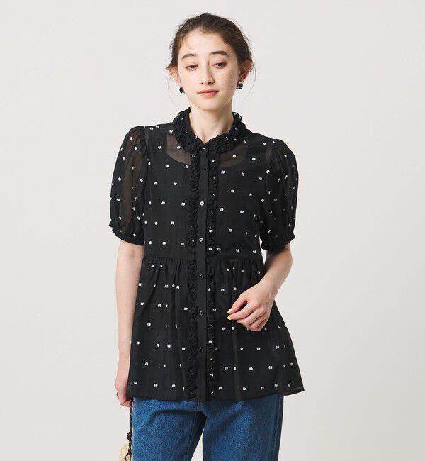 UNITED ARROWS「2トーン ドット ジャガード シャツ」|シャツ・ブラウス|