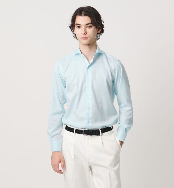 UNITED ARROWS「イージーケア AG パナマ カッタウェイカラー シャツ 抗菌防臭 通気性」|シャツ・ブラウス|TURQUOISE