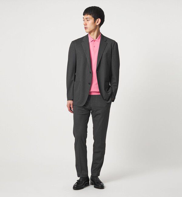UNITED ARROWS「トリコット ストライプ ノープリーツ パンツ UA COZY ウォッシャブル ストレッチ 通気性」|スラックス|