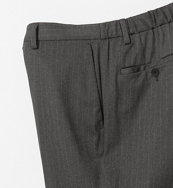 UNITED ARROWS「トリコット ストライプ ノープリーツ パンツ UA COZY ウォッシャブル ストレッチ 通気性」|スラックス|