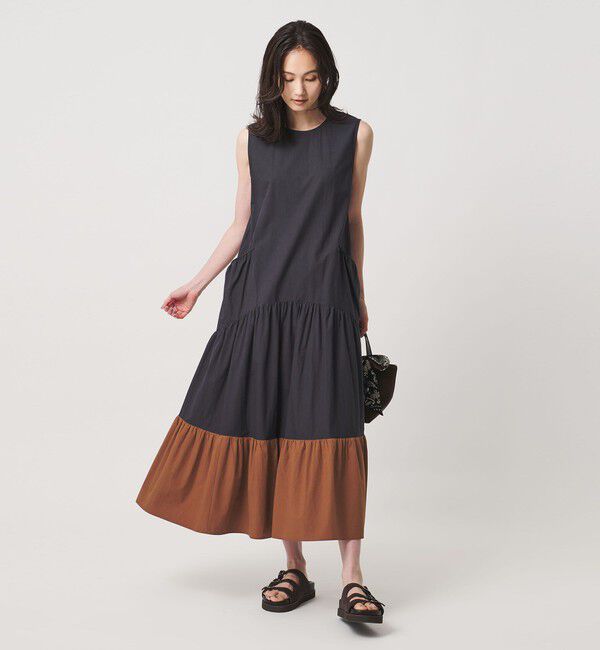 UNITED ARROWS「ポケット ティアード マキシ ワンピース」|ワンピース|NAVY