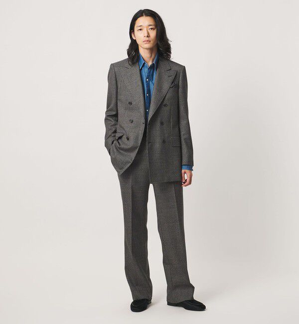 UNITED ARROWS「ハウンドトゥース ダブル 6ボタン テーラードジャケット ヨコストレッチ」|スーツ|
