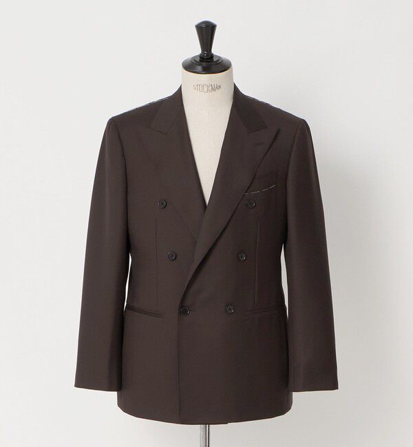 UNITED ARROWS「ブラウン シャークスキン ダブル 6ボタン スーツ MCーMODEL ヨコストレッチ」|スーツ|